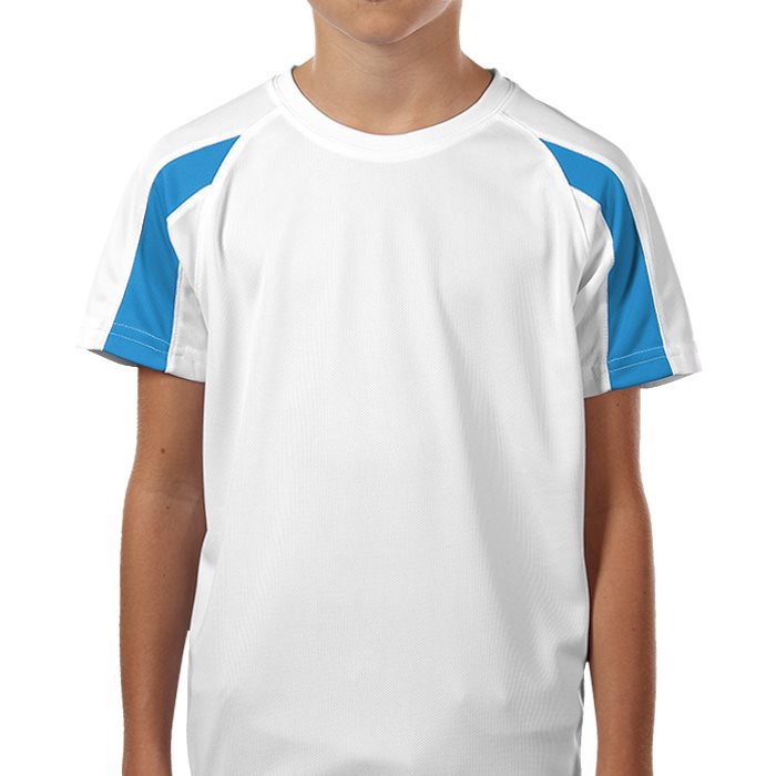 A medida  Camiseta de deporte con contraste para niños Vista previa
